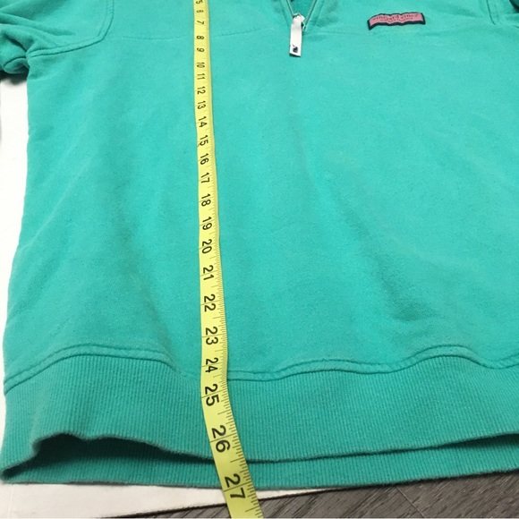 Vineyard Vines Shep Shirt Mens Small Women’s Medium  1/4 Zip Pullover Green Blue - Picture 7 of 8